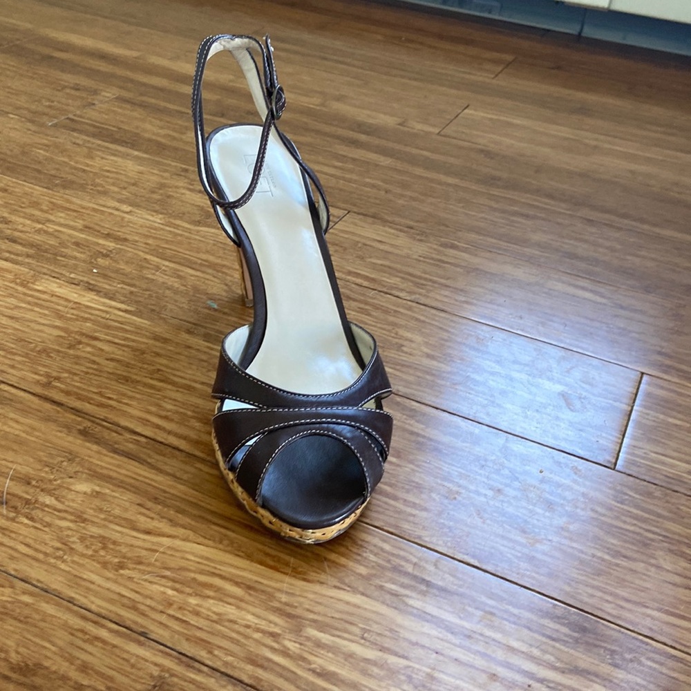 Brown strapy heels
